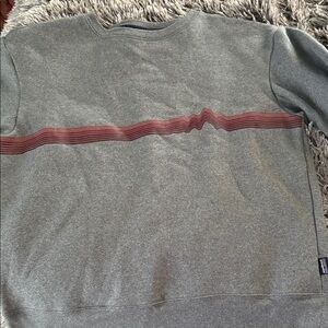 Gray Sweater with Red Stripe Patagonia